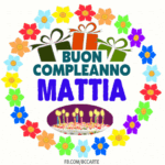 Buon Compleanno Mattia immagini gif fiore