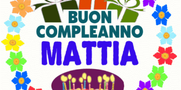 Buon Compleanno Mattia immagini gif fiore