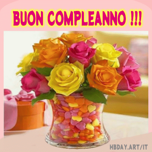 Buon Compleanno rosas gif