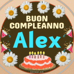 Buon Compleanno Alex gif fiori