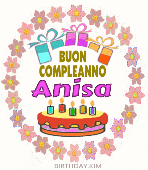 Buon Compleanno Anisa fiori gif
