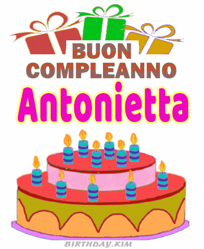 Buon Compleanno Antonietta gif torta