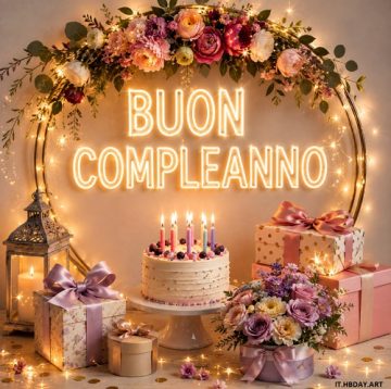 Fiori e biglietti d'auguri di compleanno